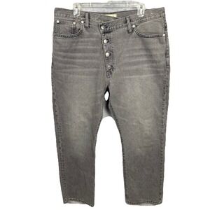 Madewell‎ Women's 90s Straight Jean Button Fly 32 Gray Crossover New